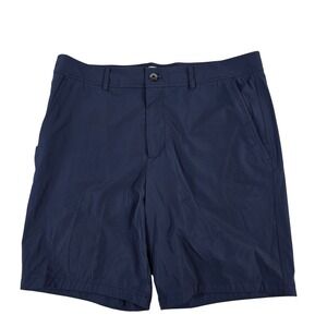 Bugatchi Mens Navy Flat Front‎ Golf Shorts Size 38